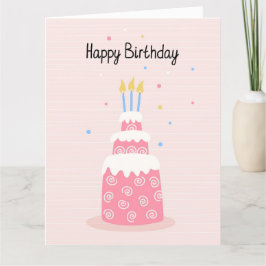 Agradecimento Feliz Cartão de Bolo de Aniversário