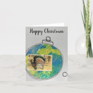 Agradecimento Feliz Cartão de Natal - ornamento desenhado à mão 