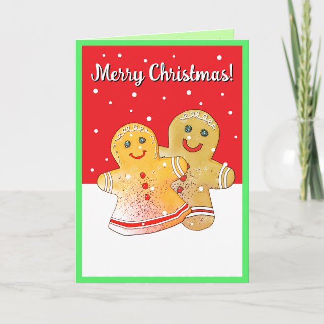 Agradecimento Feliz Natal Cartão de Biscoito de Gengibre (Frente)