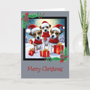 Agradecimento Feliz Natal Jack Russell Terrier - Cartão de Sauda