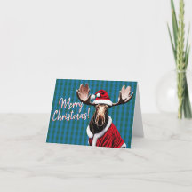Feliz Natal, Papais noeis Moose! Cartão de Férias