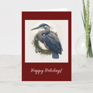Agradecimento Feriado Heron Dobrado Elegante / Cartão de Natal