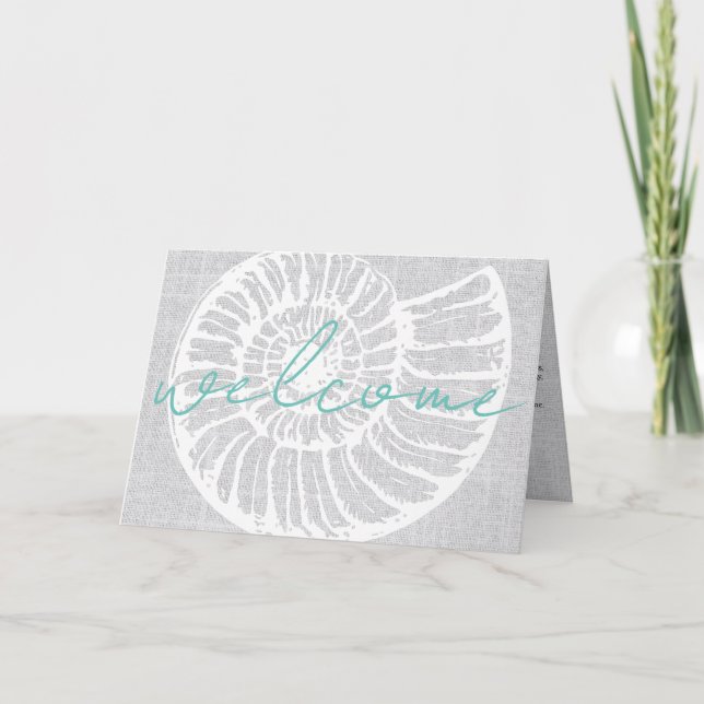 Agradecimento Férias Aluguer Carta de Boas-vindas Praia Cartão A (Frente)