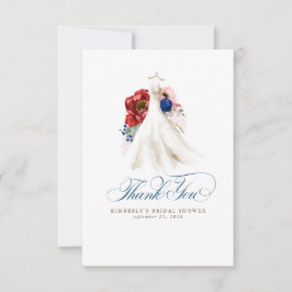 Agradecimento Festa de Noivado Floral Vermelho Bor