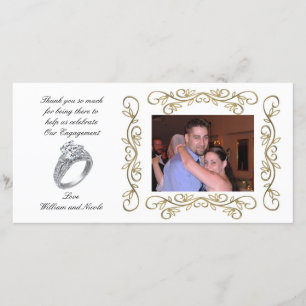 Agradecimento Festa de noivado Obrigado Cartão com fotos