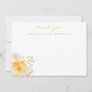 Agradecimento Floral Amarelo Manteiga para Chá de