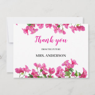 Agradecimento Floral de Chuva de Noiva com Bougain