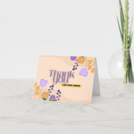 Agradecimento Floral Simples Obrigado Pelo Seu Cartão De Pedido