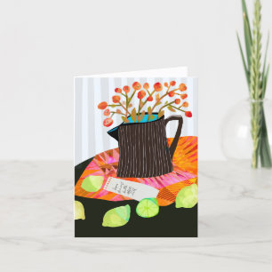 Agradecimento Flores de Berry bonito no Cartão de Saudação de Ju