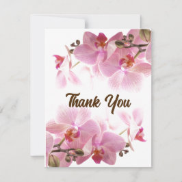 Agradecimento Flores Rosa Elegantes Flat Obrigado Cartão de cond