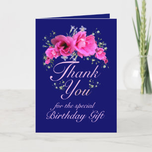 Agradecimento Flores Rosa Obrigado pelo Cartão de Presente de An