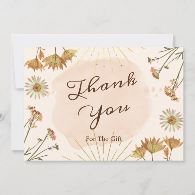 Agradecimento Flores Selvagens Agradeço Pelo Cartão De Presente (Frente)