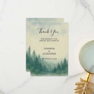Agradecimento Floresta de pinheiro de aquarela Obrigado Cartão d