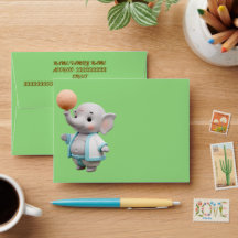 Agradecimento Fofo de Chuvinha de Bebê com Elefant