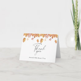 Agradecimento Folhas caindo outono baby shower - Cartão de Agrad