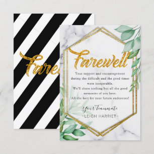 Agradecimento Foliage Glitter Saindo do Cartão de Despedida do C