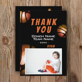 Agradecimento Foto de basquete moderno Obrigado Cartão de treina