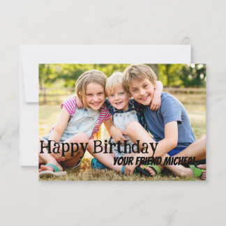 Agradecimento Foto do Cartão de Aniversário 1 Personalizável