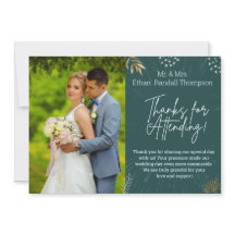 Foto do Casal de Casamento Verde Obrigado Cartão S