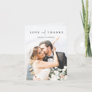 Agradecimento Foto Elegante Simples Obrigado Cartão De Casamento