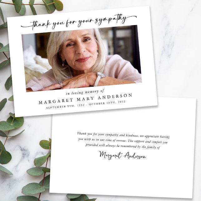 Agradecimento Foto Funeral Obrigado Pelo Seu Cartão de condolênc (Criador carregado)