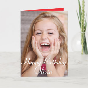 Agradecimento Foto personalizada, cartão de aniversário. Cartão