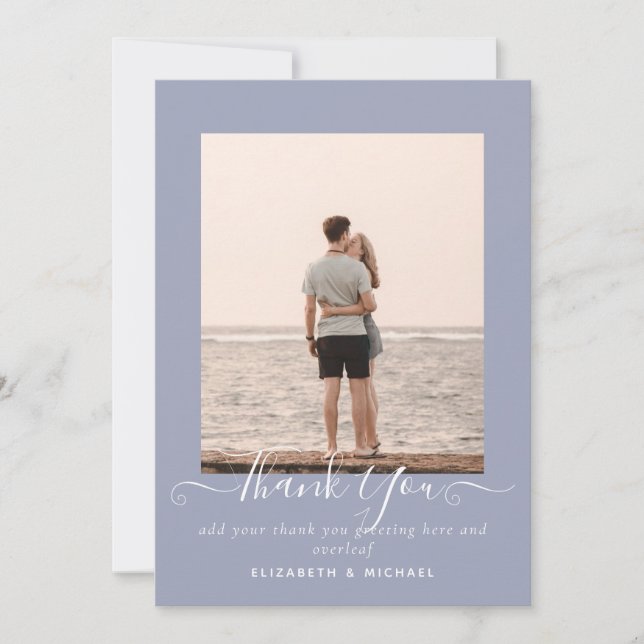 AGRADECIMENTO FOTOGRÁFICO Minimalista Azul Empoeir (Frente)