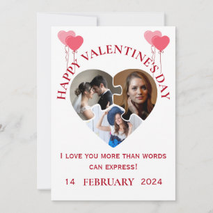 Agradecimento Fotos simples do dia de São Valentim no Cartão de