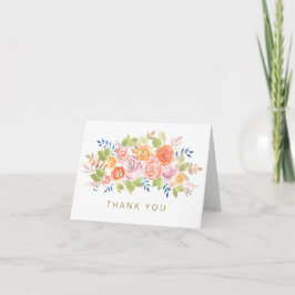 Agradecimento Genérico Rosa Dourada Floral Aquarel