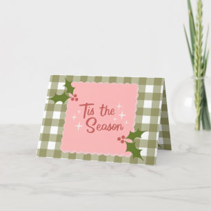 Agradecimento Gingham Tis" o Cartão de Natal da temporada com Ho