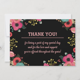 Agradecimento Graduação De Quadro Floral Obrigado Cartão com fot