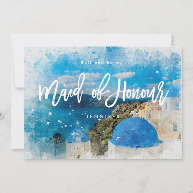 Agradecimento Grécia será meu cartão de madrinha de casamento? (Frente)