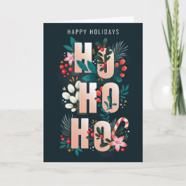 Agradecimento HoHo Holly Branches Candy Cane Cartão de Natal