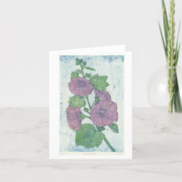 Agradecimento Hollyhock Intaglio + Cartão de Impressão de Bloco 