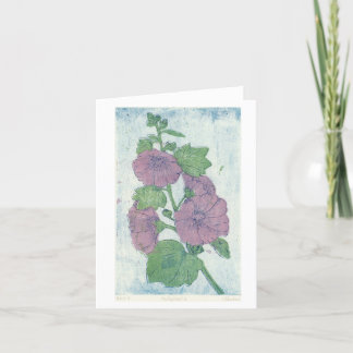 Agradecimento Hollyhock Intaglio + Cartão de Impressão de Bloco 
