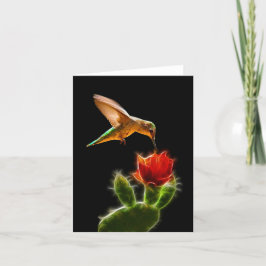Agradecimento "Hummingbird with Flower", cartão de visita