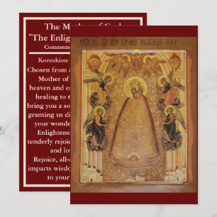 Agradecimento Iluminador das Mentes Mãe de Deus Cartão de oração