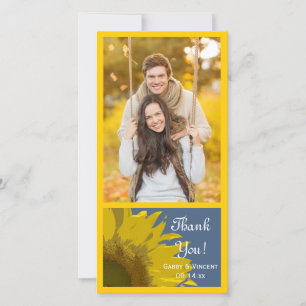 Agradecimento Impressão de Sunflower Casamento Obrigado Cartão c