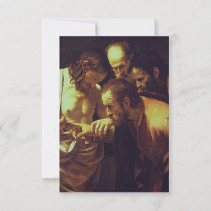 Agradecimento Incredulidade de São Tomás Cartão Santo Caravaggio