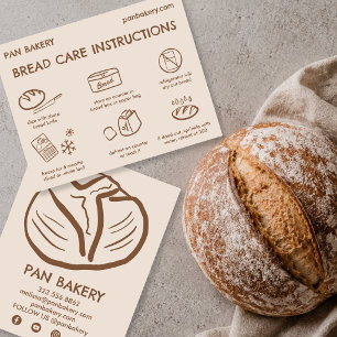 Agradecimento Instruções do Cartão de Cuidados com o Pão Carta d