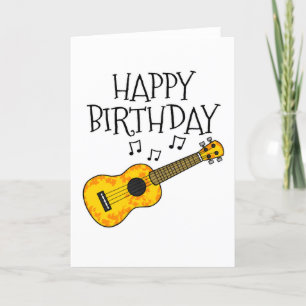 Agradecimento Jogador Ukulele de Cartão de Aniversário do Ukulel