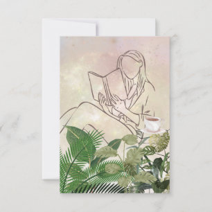 Agradecimento Lady Reading com plantas e cartão de café