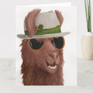 Agradecimento Lhamas em Shades: Cartão Saudável de Março 8,5"x11