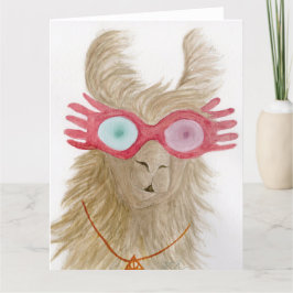 Agradecimento Lhamas em Shades: Cartão Saudável de Outubro 8,5"x