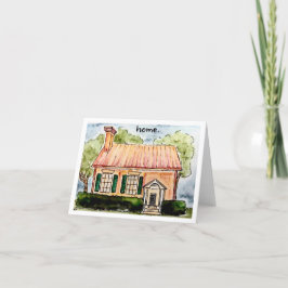 Agradecimento Little Orange Cottage Watercolor — Cartão de Aquec