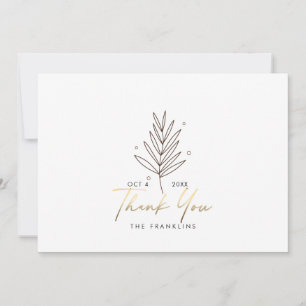 Agradecimento Logotipo de Casamento Botânico Cartão de Agradecim