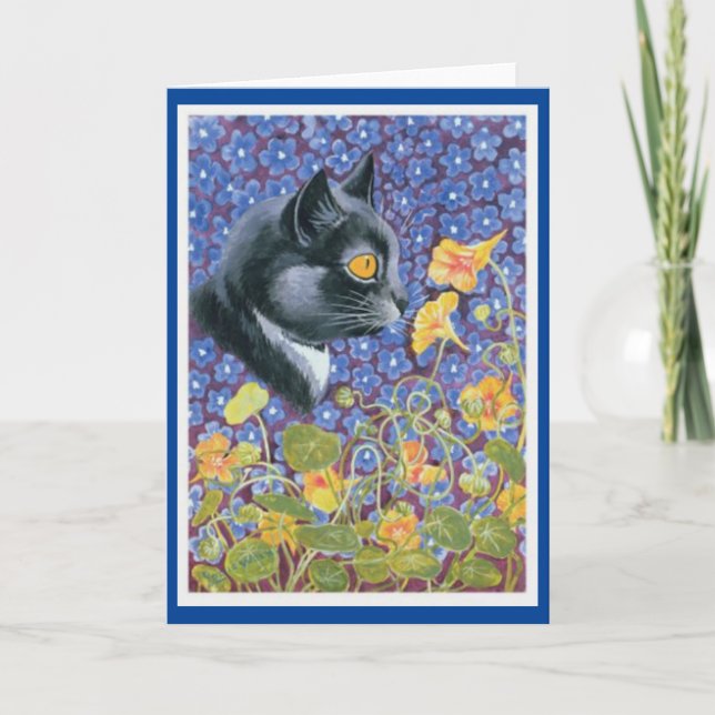 Agradecimento Louis Wain, Gato num Mar de Flores, Cartão Saudáve (Frente)