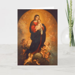 Agradecimento Madonna e Criança em Glória... Cartão de Natal