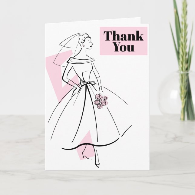 Agradecimento Moda Cor-de-rosa Obrigado Cartão de Texto (Frente)
