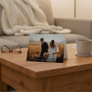 Agradecimento Moderno, seu cartão com fotos de casamento